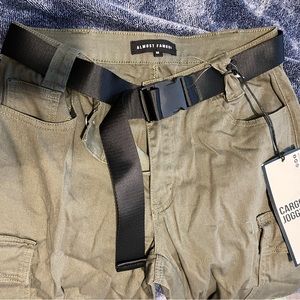 Large, olive green Cargo Joggers
